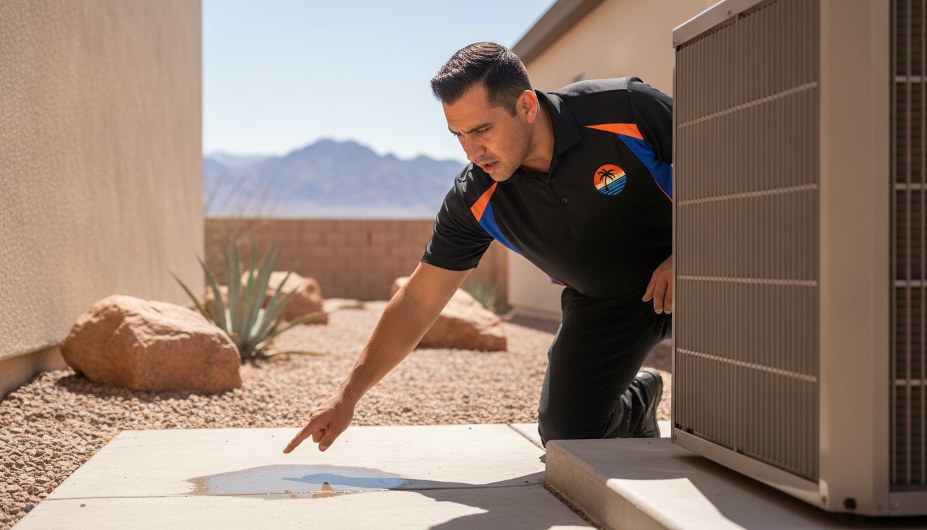 AC Unit Leaking Water Outside Summerlin: Normal or Emergency? (2026)